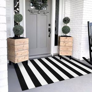 Woven Outdoor Indoor Thin Cotton Strip Stripe <b>Doormats</b> - Product Image 1