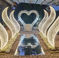 Arche de mariage en métal LED avec fond marbré, support de scène, accessoires de fête de mariage pour la décoration