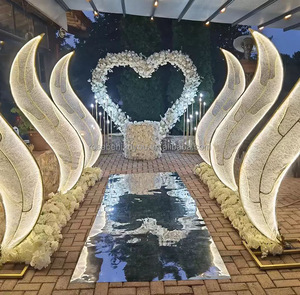 Wedding Arch Frame Led Seawead Metal Backdrop Stand <strong>Stage</strong> Wedding Party <strong>Props</strong> Arch for Decoration - Product Image 5