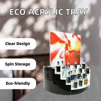 Présentoir à parfums en acrylique à base incurvée, présentoir à plusieurs niveaux avec impression rétroéclairée pour les supermarchés de détail