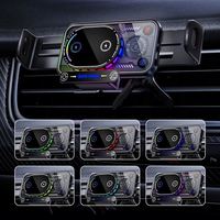 Support magnétique de voiture JEDI pour téléphones pliables avec support d'évent de charge rapide sans fil à double Coi avec lumière ambiante