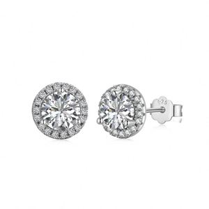 Dylam Trendy 925 Sterling <b>Silver</b> <b>Stud</b> <b>Earrings</b> <b>Earrings</b> for Girls Fashion Jewelry 5A Cubic Zirconia Halo <b>Earrings</b> for Women - Product Image 1
