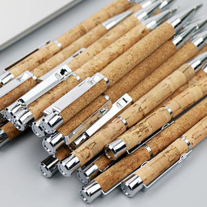 P4600 stylo à bille rotatif créatif en métal <span class=keywords><strong>grain</strong></span> de liège 1.0mm écriture papier acier cadeaux d'entreprise impression de logo personnalisé - Product Image 2