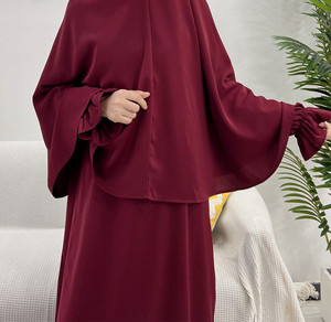 <span class=keywords><strong>L</strong></span>-32 Longues Robes Modestes Musulmanes Vêtements Islamiques Arabes pour Hijab Abaya Robe de Prière Dubaï Ensemble 2 Pièces Respirant - Product Image 2