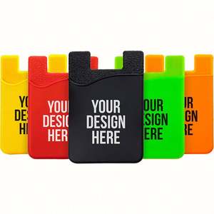 Portefeuille de téléphone portable promotionnel avec logo personnalisé, porte-cartes de crédit portable en caoutchouc, style simple, impression sérigraphique, cadeaux promotionnels - Product Image 1