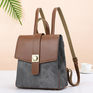 PU Waterproof Zipper Closure Internal <b>Frame</b> Single Shoulder Practical Solid Color Female New Ladies Shoulder <b>Backpack</b> - Product Image 3