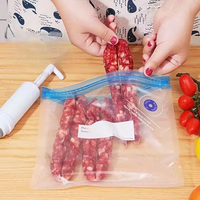 Sac de conservation alimentaire en plastique réutilisable pour la maison, sac sous vide avec pompe manuelle et pinces de scellage