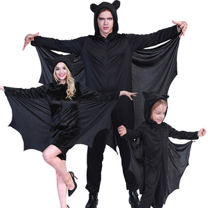 Eraspooky Bat Costume Hooded Onesie with Wings Unisex Polypropylene for Adults and Kids Halloween Party Wear - Product Image 1