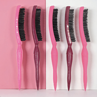 Massage du cuir chevelu peignage de dos de couleur personnalisée peigne à queue de rat brosse à cheveux à poils de nylon de sanglier brosse à taquiner pour femmes