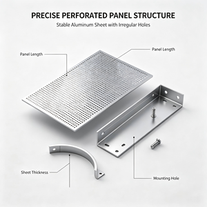 Panneau de façade en aluminium perforé, revêtement extérieur moderne pour centre civic, structure sportive, bâtiment public - Product Image 2