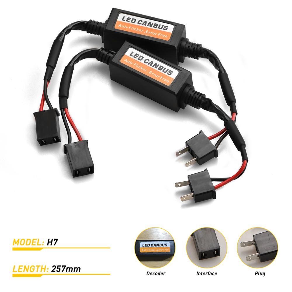 Decodificador LED Canbus 2PCS Anti Parpadeo Cancelador Errores Para H7 (12V DC)