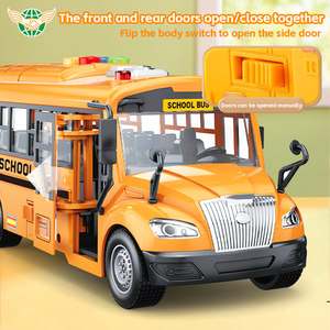 Trẻ Em Thương Hiệu Mới Nhựa Quán Tính Đồ Chơi Âm Nhạc Ánh Sáng Trường Xe Buýt Đồ Chơi Mô Hình Xe Cửa Có Thể Mở Ra Ma Sát Đồ Chơi Xe Hơi - Product Image 5