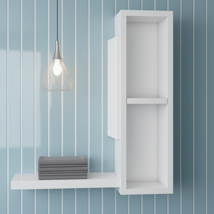 Armoire à pharmacie à porte unique Queets avec deux étagères externes et trois étagères intérieures pour le rangement de la salle de bain - Product Image 2