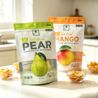 Sacs à fermeture éclair personnalisés en plastique pour emballage de snacks, fruits secs et aliments secs, vente en gros