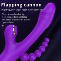 Vibrateur 3-en-1 pour femmes, avec fonctions de succion, de tapotement et de léchage de langue, pénis artificiel creux, masturbateur, jouet sexuel pour adultes