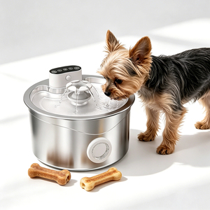 Bebedero para Mascotas de Acero Inoxidable Ecológico con Sistema de Filtración Completo, Dispensador de Agua para Múltiples Mascotas - Product Image 1