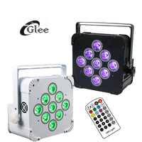 Projecteur LED sans fil 9*18W RGBWA+UV 6-en-1 à batterie avec contrôle DMX, Wi-Fi et télécommande IRC