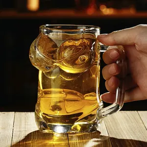 Unique Bar Beverage Beer Glasses Cup Lady Beauty Body Shaped Glass Cup With Handle for Bar