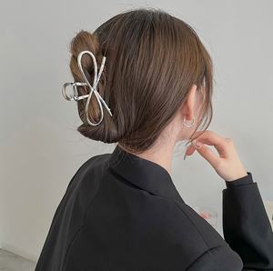 Pinza de Pelo Grande con Lazo, Pinza de Pelo Metálica Minimalista para Mujer, Decoración Diaria para el Cabello - Product Image 2