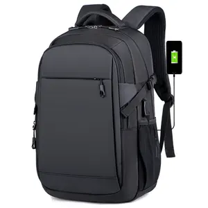 Bolsa ligera de viaje portátil para hombre, mochila para ordenador portátil con orificio USB de 15,6 pulgadas, a prueba de agua