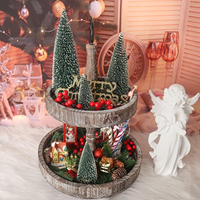 3er-Set 10 Zoll Mini-Kiefer Künstlicher Weihnachtsbaum, faltbares Design, Kunststoff-Holzsockel, für den Innenbereich, Tischdeko, unbeleuchtet, Weihnachtsdeko – Direkt vom Hersteller
