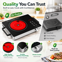 Cuisinière électrique multifonctionnelle en céramique 3500W, écran tactile intelligent, portable, écologique, pour usage domestique