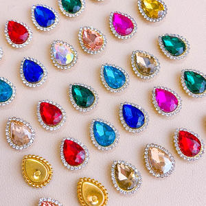 Cristales de Vidrio para Coser 13*18mm con Forma de Lágrima, Estrás con Parte Posterior Plana, Apliques con Engarce y Piedras de Cristal AB para Bordado y Vestidos - Product Image 5