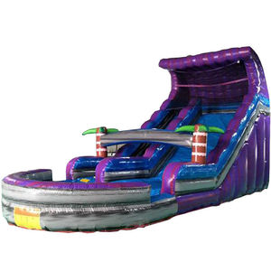Tobogán Inflable Tropical para Piscina, Diseño de Palmeras, Doble Carril, con Tobogán Acuático, en Oferta - Product Image 2
