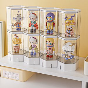 حافظة عرض أكريليك قابلة للتكديس مع أرفف ومقتنيات منظم لصندوق Popmartt أعمى تماثيل ليجو صغيرة وتصميم رف - Product Image 6