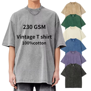 T-shirt artisanal écologique à impression vieillie, style rétro vintage, coupe oversize, en tissu épais délavé à l'acide - Product Image 1