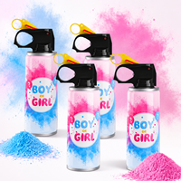 Canon à Confettis Révélateur de Sexe Garçon ou Fille, Pulvérisateur de Poudre Bleue/Rose, en Fer et Poudre, 12-13s, Biodégradable, pour Grande Révélation