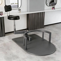 Chaise de barbier pour salon de coiffure avec dossier réglable, chaise de travail pour réception, chaise de technicien pivotante à 360°
