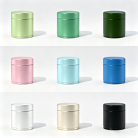 Boîtes en métal pour emballage alimentaire, écologiques, hermétiques, vides, colorées, pour poudre de matcha, rondes, en forme de boîte à thé