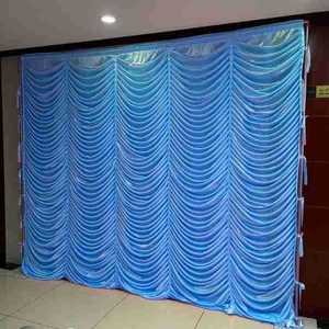 Telón de Fondo con Diseño de Ondas Oceánicas, Pantalla Decorativa para Escenarios, Cortina en Forma de Cola de Pez con Base para Eventos y Bodas - Product Image 3