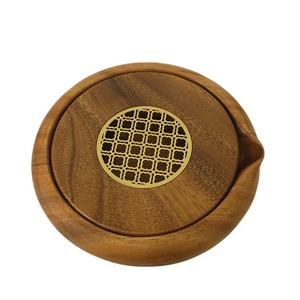 Black Walnut <b>Tea</b> <b>Tray</b> Round Detachable Design Single Person Teapot Holder Office Chinese Style Storage <b>Tray</b> - Product Image 5