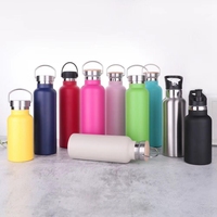 Bouteille d'eau isotherme en acier inoxydable écologique Watersy avec couvercle en bambou, 4 capacités (350 ml/500 ml/600 ml/750 ml), 12-24 heures