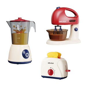Ensemble de jouets de simulation pour enfants d'âge préscolaire, appareils électroménagers de cuisine acousto-optiques en plastique, grille-pain, presse-agrumes, batteur à œufs - Product Image 1