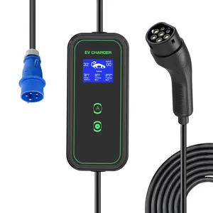 Portátil inteligente evse monofásico 3.5KW 7KW 9.6KW nivel rápido móvil EV cable de carga coche eléctrico EV cargador pistola