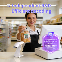 Escáner de Código de Barras Xincode Manos Libres 2D CMOS USB con Cable e Inalámbrico, Lector de Códigos de Barras Láser 1D y QR para Tiendas