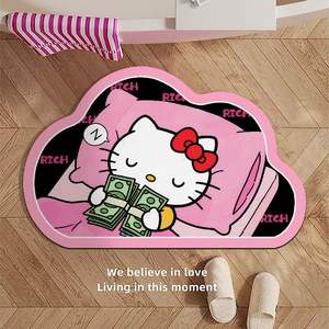 แผ่นรองอาบน้ำไดอะตอมไมต์ลายเฮลโลคิตตี้ รูปทรงแปลกตา กันลื่น แห้งเร็ว ใช้ในบ้าน ตกแต่งพื้นห้อง - Product Image 1