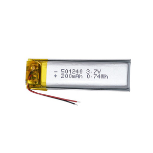 Batterie Lipo 501240 3.7V 200mAh Batterie au lithium-ion polymère rechargeable avec PCB - Product Image 1