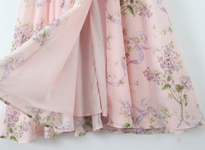 TAOP&ZA <span class=keywords><strong>Primavera</strong></span>/Estate <span class=keywords><strong>2022</strong></span> Nuovo Abito da Donna Retro Stampato Sexy con Schiena Scoperta, Vestibilità Aderente, Spacco e Fiocco al Collo 7500 - Product Image 6