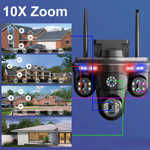 35-мегапиксельная 4-объективная PTZ IP-камера для наружного использования, беспроводная Wi-Fi камера видеонаблюдения с четырьмя экранами, 10-кратным зумом, автоматическим отслеживанием, водонепроницаемая, с ночным видением - Product Image 3