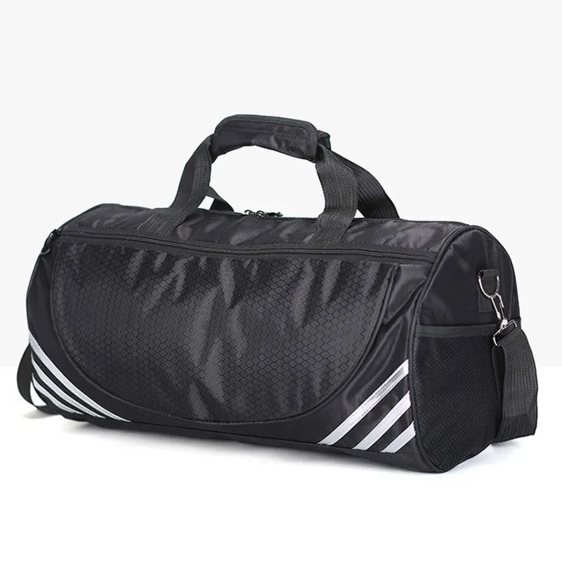 Bolsa de lona impermeable para gimnasio, bolso de viaje de nailon resistente al agua, con estampado de alta calidad, grande, redondo, color negro, 565