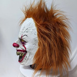 Masque de Clown d'Halloween en Latex Pujiang avec Autocollant Cheveux, Accessoire de Cosplay Horreur 040 - Product Image 3