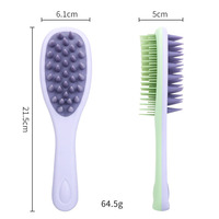 Peigne applicateur de massage du cuir chevelu personnalisé double face en ABS multicolore, brosses démêlantes pour cheveux, ensemble de pinceaux de maquillage pour femmes