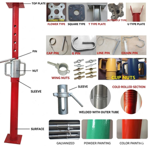 Sistema di Puntelli Telescopici Portatili in Acciaio per Impalcature, Supporto per Lavori in Muratura e Costruzioni Edili - Product Image 2