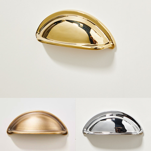 Solid Brass Shell Handle Modern Gold Wardrobe <strong>Door</strong> Handle Drawer Cabinet Kitchen <strong>Bedroom</strong> Shoe Rejection - Product Image 1