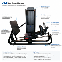 Machine de presse à jambes horizontale commerciale pour musculation, avec sélecteur de poids réglable et système de charge par broches
