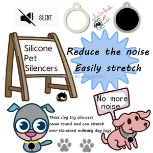 Oksilicon-placa de identificación personalizada para mascotas, accesorios para mascotas, placa de silicona, placa colgante, silenciadores